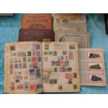 Three stamp albums twinned with three card albums