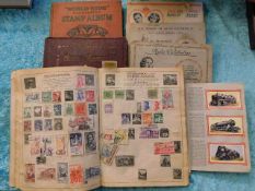 Three stamp albums twinned with three card albums