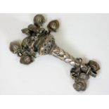 A Victorian white metal posy holder lacking holder