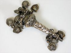 A Victorian white metal posy holder lacking holder
