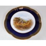 A hand painted S. Johnson Worcester plate