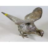 A silver plated pheasant