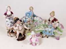A small collection of continental porcelain items