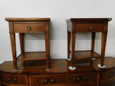 A good quality solid wood modern pair of bedside t