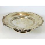 A silver footed bowl with scroll work edge 580g