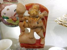 A painted 19thC. Indian alabaster figure
