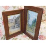 Two c.1900 oak framed watercolours