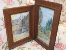 Two c.1900 oak framed watercolours