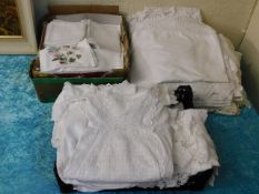 A quantity of linen & christening gowns