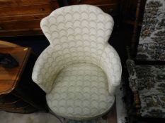 A modern low level nursing upholstered chair
