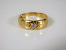 An 18ct gold ring set with approx. 0.25ct old cut