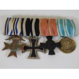 A German WW1 four place medal group including iron cross & Bavaria merit award