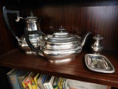 A silver plated teapot & coffee pot twinned with t
