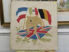 An early 20thC. wartime needlework picture