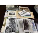 A boxed quantity of postcards & similar items