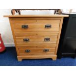 An Edwardian satinwood chest of drawers