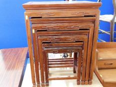 A nest of four Chinese rosewood tables