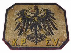 A German WW1 Imperial Train plaque 26cm x 21cm