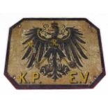 A German WW1 Imperial Train plaque 26cm x 21cm