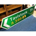 A modern road sign Tavistock, Devon (purchase rece