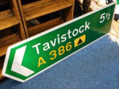 A modern road sign Tavistock, Devon (purchase rece