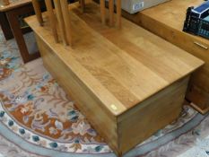 A bespoke hand made in Cornwall elm blanket box