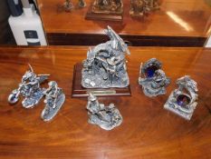 Six boxed Myth & Magic pewter figures