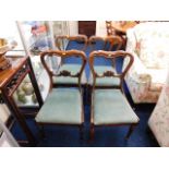 Four 19thC. Gillows style rosewood dining chairs