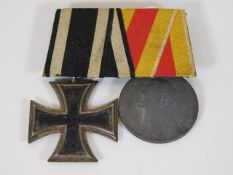 A German WW1 two place medal group including iron cross