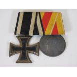 A German WW1 two place medal group including iron cross