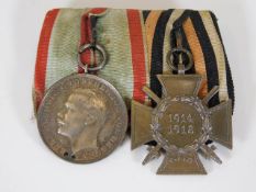 A German WW1 two place medal group including medal of honour