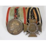 A German WW1 two place medal group including medal of honour