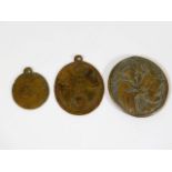 Three brass continental medals dating from 16th to