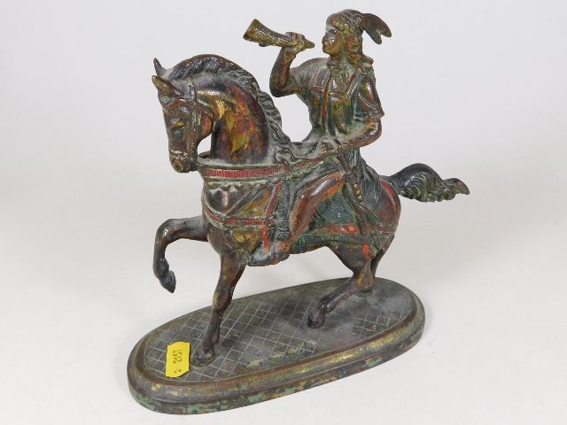 A 19thC. continental cold painted bronze figure on