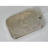 An early Victorian silver vesta case with crest on