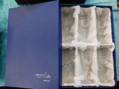 A boxed set of crystal glasses
