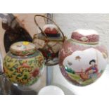 Three Chinese porcelain ginger jars