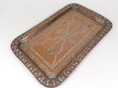 A 19thC. Asian copper tray