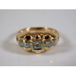 A French art deco period 18ct gold & diamond ring