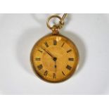 An 18ct gold ladies pocket watch with chased decor to case 37.1g total