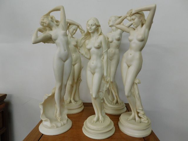 Five large figurative nude sculptures