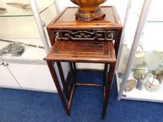 A 19thC. Chinese rosewood part nest of tables a/f