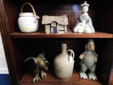 Six pieces of Cornish studio pottery