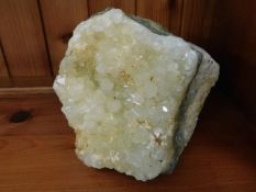 A natural rock crystal formation