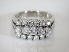 A 14ct white gold cocktail ring set with approx. 1