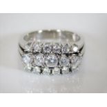 A 14ct white gold cocktail ring set with approx. 1