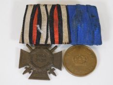 A German WW1 two place medal group including medal