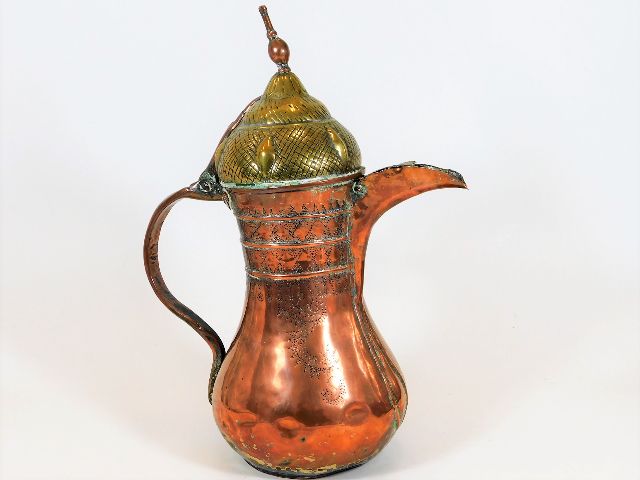 An Islamic art 19thC. Persian brass & copper dalla