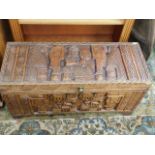 A modern ethnic style carved wooden box