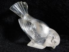 A Lalique glass bird, 5" long, signed R. Lalique F